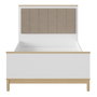 Hanah Home Cama Individual con Cabecero Tapizado en Madera y Roble Blanco